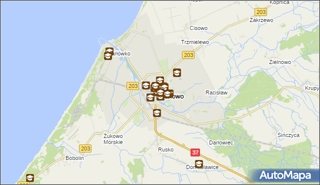 mapa Darłowo, Darłowo na mapie Targeo