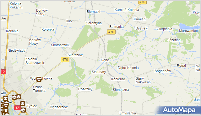 mapa Dębe gmina Żelazków, Dębe gmina Żelazków na mapie Targeo