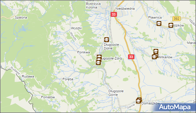 mapa Długopole-Zdrój, Długopole-Zdrój na mapie Targeo