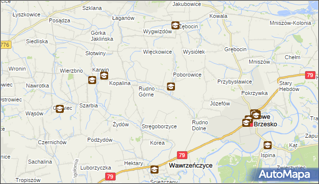 mapa Dobranowice gmina Igołomia-Wawrzeńczyce, Dobranowice gmina Igołomia-Wawrzeńczyce na mapie Targeo