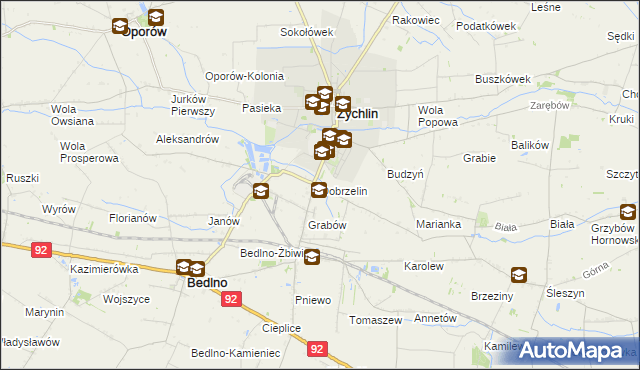 mapa Dobrzelin, Dobrzelin na mapie Targeo