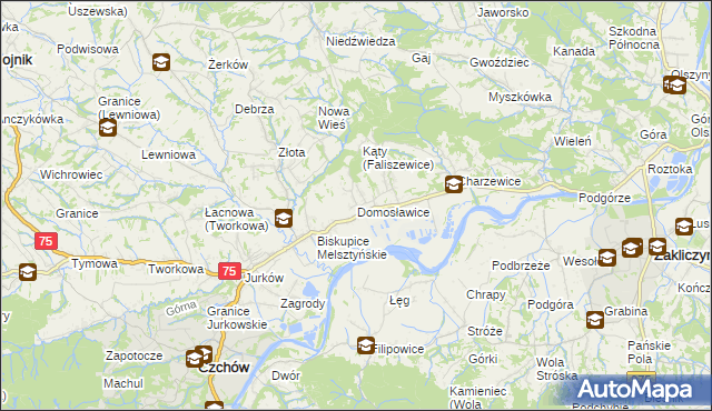 mapa Domosławice, Domosławice na mapie Targeo