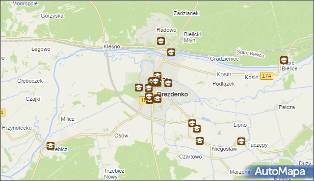 mapa Drezdenko, Drezdenko na mapie Targeo