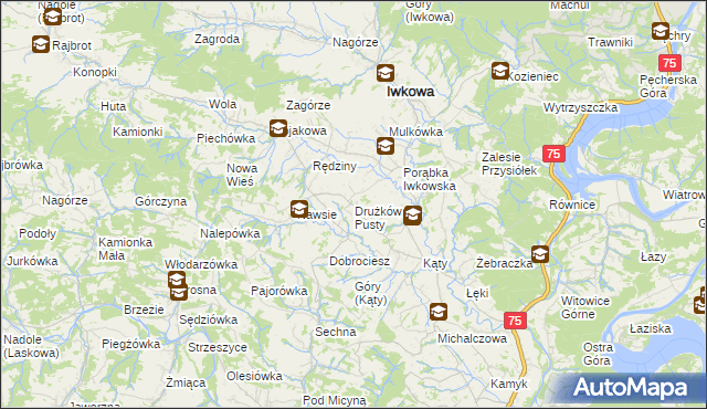 mapa Drużków Pusty, Drużków Pusty na mapie Targeo