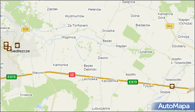 mapa Dworki gmina Siedliszcze, Dworki gmina Siedliszcze na mapie Targeo