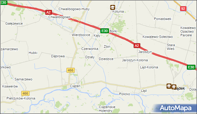 mapa Dziedzice gmina Lądek, Dziedzice gmina Lądek na mapie Targeo