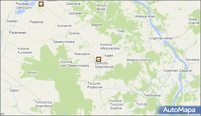 mapa Dzierzby Włościańskie, Dzierzby Włościańskie na mapie Targeo