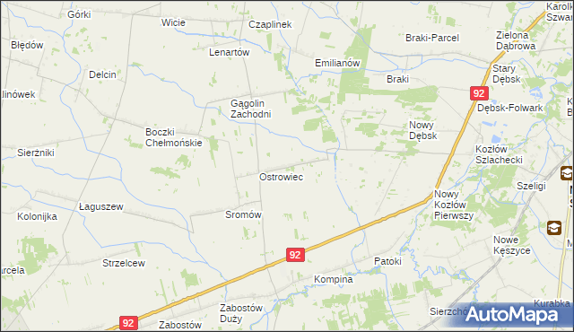 mapa Gągolin Południowy, Gągolin Południowy na mapie Targeo