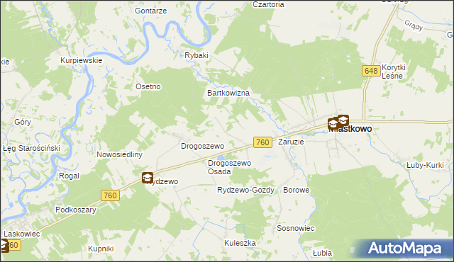 mapa Gałkówka gmina Miastkowo, Gałkówka gmina Miastkowo na mapie Targeo