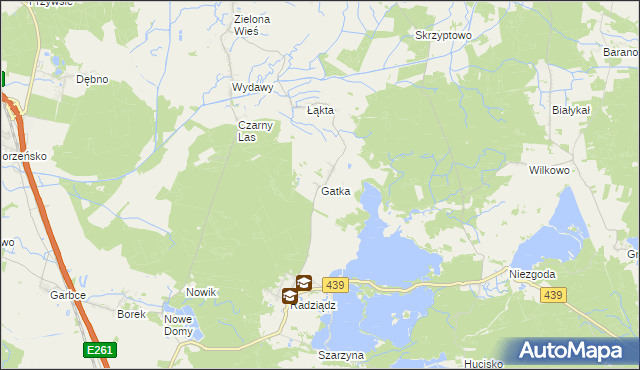 mapa Gatka gmina Żmigród, Gatka gmina Żmigród na mapie Targeo