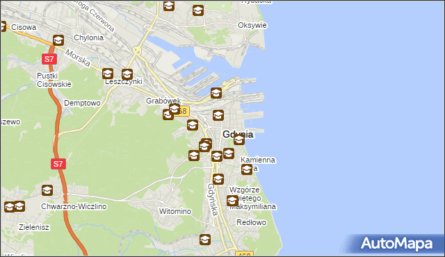 mapa Gdyni, Gdynia na mapie Targeo