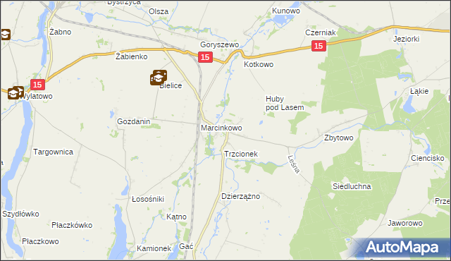 mapa Gębice gmina Mogilno, Gębice gmina Mogilno na mapie Targeo