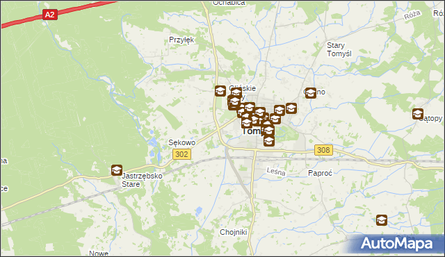 mapa Glinno gmina Nowy Tomyśl, Glinno gmina Nowy Tomyśl na mapie Targeo