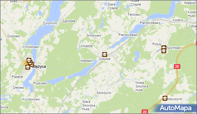 mapa Gołubie, Gołubie na mapie Targeo