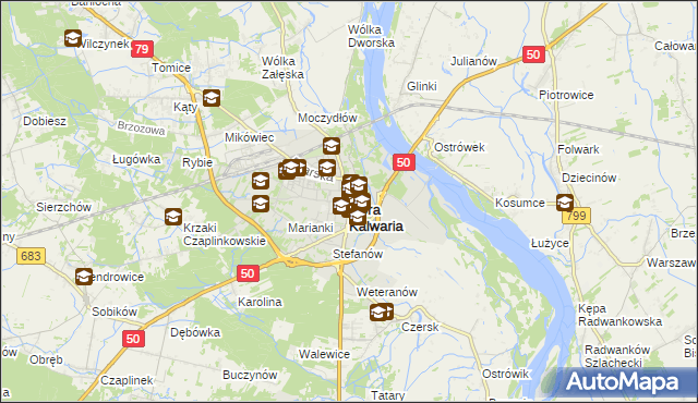 mapa Góra Kalwaria, Góra Kalwaria na mapie Targeo