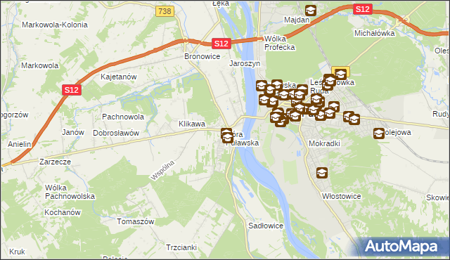 mapa Góra Puławska, Góra Puławska na mapie Targeo
