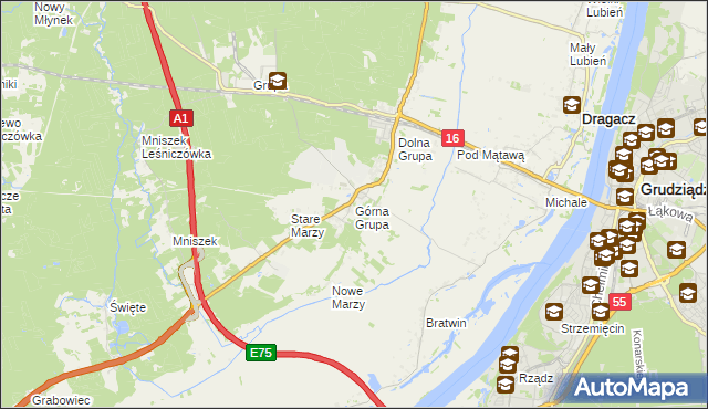 mapa Górna Grupa, Górna Grupa na mapie Targeo