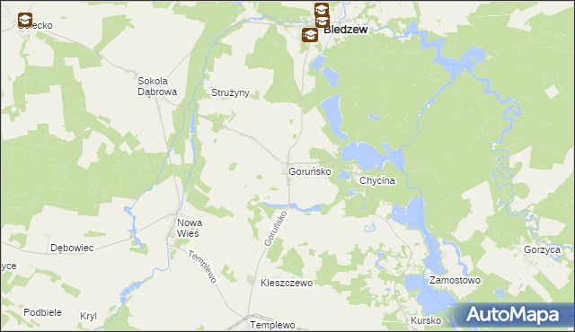 mapa Goruńsko, Goruńsko na mapie Targeo