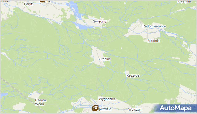 mapa Grabice gmina Murów, Grabice gmina Murów na mapie Targeo