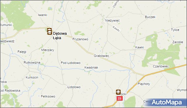 mapa Grabówiec gmina Bobrowo, Grabówiec gmina Bobrowo na mapie Targeo