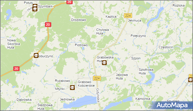 mapa Grabowska Huta, Grabowska Huta na mapie Targeo