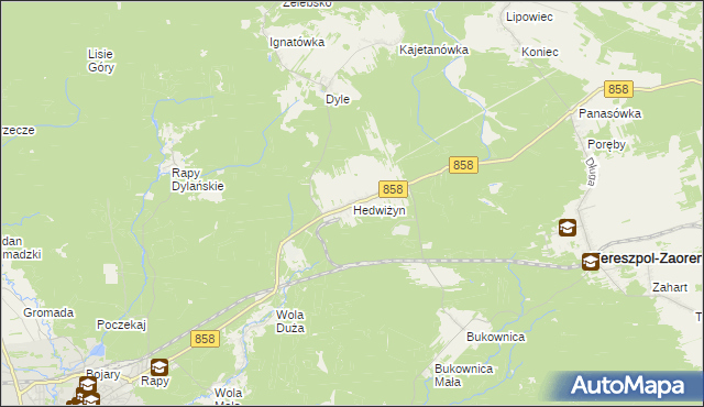 mapa Hedwiżyn, Hedwiżyn na mapie Targeo