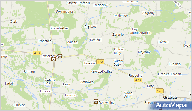 mapa Helenów gmina Drużbice, Helenów gmina Drużbice na mapie Targeo