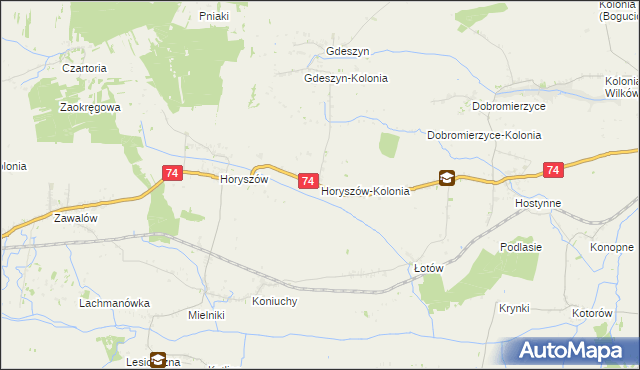 mapa Horyszów-Kolonia, Horyszów-Kolonia na mapie Targeo