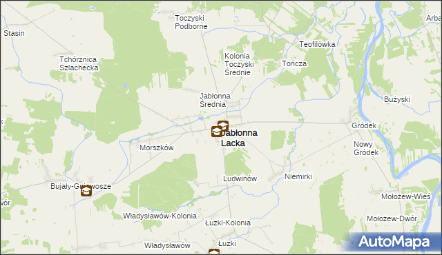 mapa Jabłonna Lacka, Jabłonna Lacka na mapie Targeo