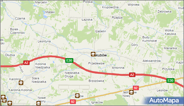 mapa Jakubów powiat miński, Jakubów powiat miński na mapie Targeo