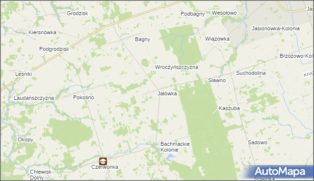 mapa Jałówka gmina Dąbrowa Białostocka, Jałówka gmina Dąbrowa Białostocka na mapie Targeo