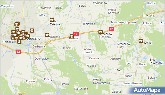 mapa Janów Karwicki, Janów Karwicki na mapie Targeo