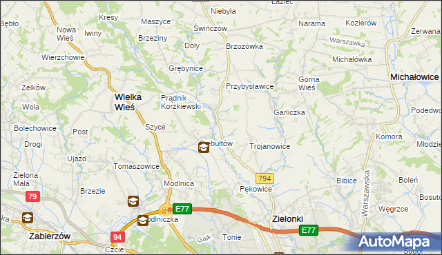 mapa Januszowice gmina Zielonki, Januszowice gmina Zielonki na mapie Targeo