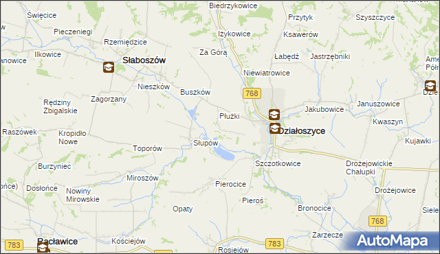 mapa Jazdowice, Jazdowice na mapie Targeo