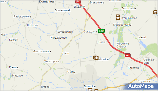 mapa Jędrzychowice gmina Wiązów, Jędrzychowice gmina Wiązów na mapie Targeo