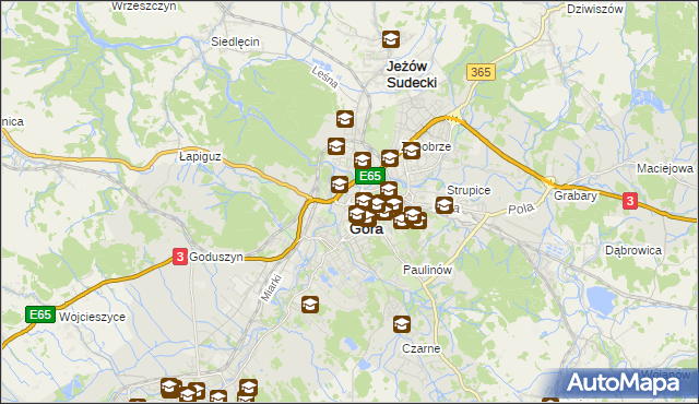 mapa Jelenia Góra, Jelenia Góra na mapie Targeo