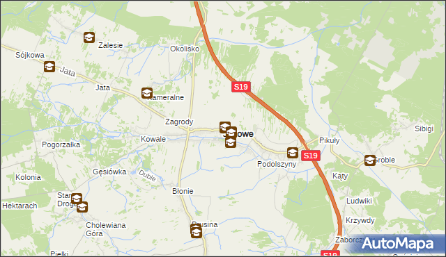 mapa Jeżowe, Jeżowe na mapie Targeo