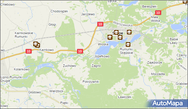 mapa Józefkowo gmina Skępe, Józefkowo gmina Skępe na mapie Targeo