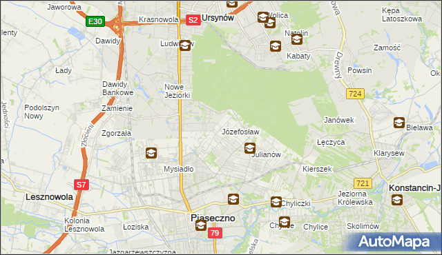 mapa Józefosław, Józefosław na mapie Targeo