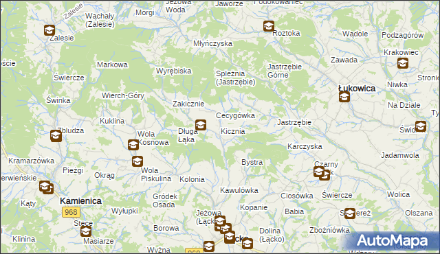 mapa Kicznia, Kicznia na mapie Targeo