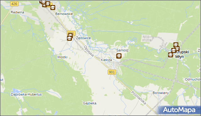mapa Kielcza, Kielcza na mapie Targeo