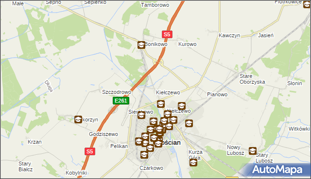 mapa Kiełczewo, Kiełczewo na mapie Targeo