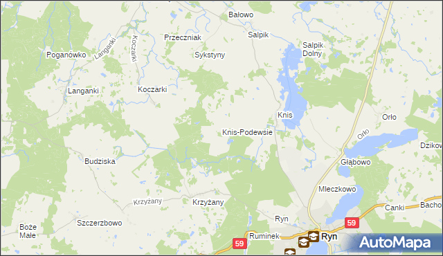 mapa Knis-Podewsie, Knis-Podewsie na mapie Targeo