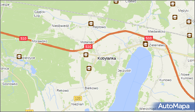 mapa Kobylanka powiat stargardzki, Kobylanka powiat stargardzki na mapie Targeo