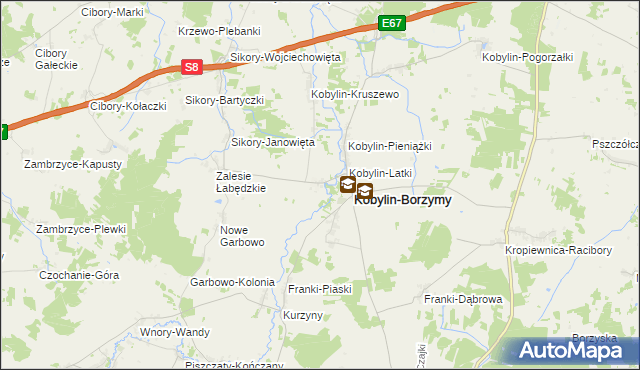 mapa Kobylin-Kuleszki, Kobylin-Kuleszki na mapie Targeo