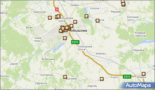 mapa Kolbuszowa Górna, Kolbuszowa Górna na mapie Targeo
