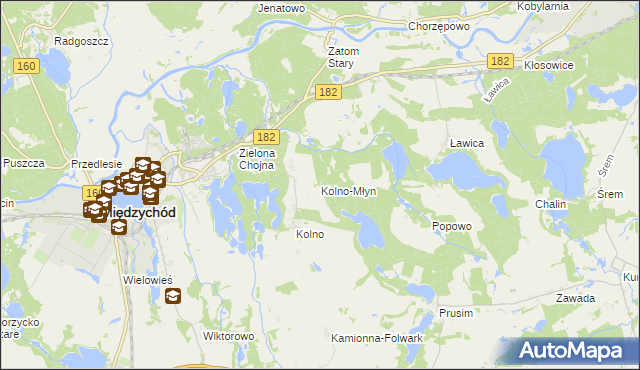 mapa Kolno-Młyn, Kolno-Młyn na mapie Targeo
