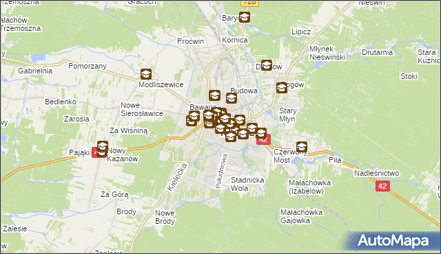mapa Końskie, Końskie na mapie Targeo