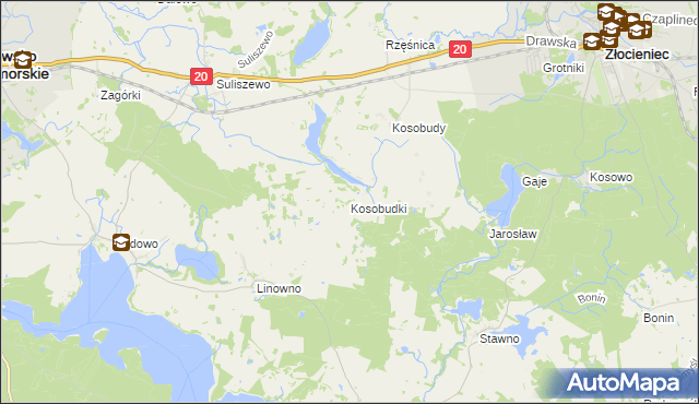 mapa Kosobudki, Kosobudki na mapie Targeo