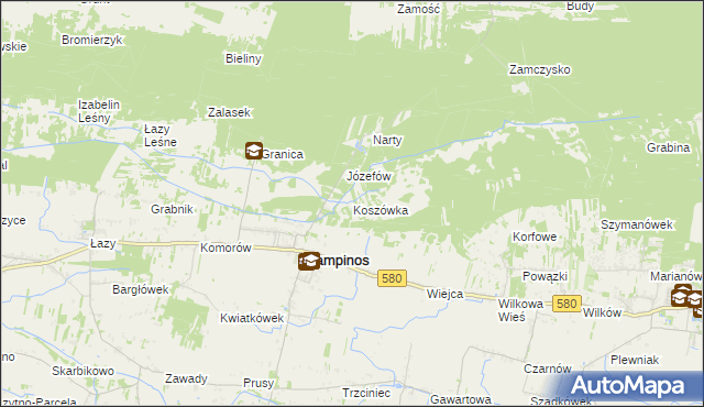 mapa Koszówka, Koszówka na mapie Targeo